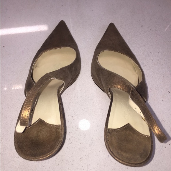 Faconnable All Leather Metallic Brown Sandals sz 9 - Picture 4 of 5